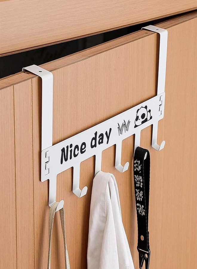 TORO Heavy Duty Carbon Metal Over Door Hanger for Cloths, Drill Free Door Hanging Hooks Suitable for Bathroom, Bedroom, Kitchen (White) - Image 2